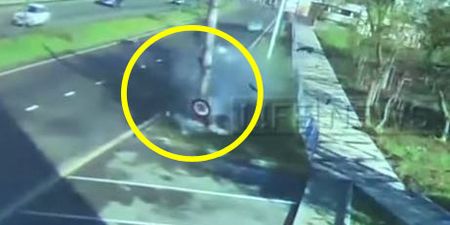 Video: Insane footage of Russian international footballer crashing into pole at 105 mph