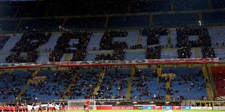 PIC: AC Milan fans have a seriously impressive way of showing how pi**ed off they are during loss to Genoa