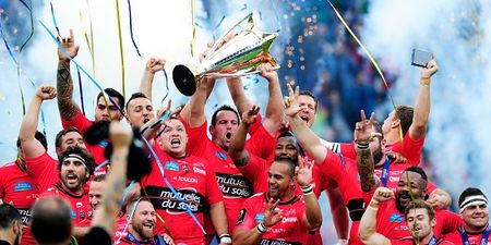 PIC: Clermont-coloured ribbons blast from cannons… to mark Toulon’s Champions Cup victory