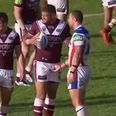 VIDEO: Bizarre scenes in the NRL as Mason gets Willie grabbed by opponent
