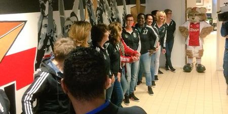 Ajax team walk out with their mums in touching Mothers’ Day tribute
