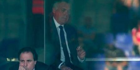 VIDEO: Carlo Ancelotti enjoys a cheeky cigarette during Real Madrid’s trip to Espanyol