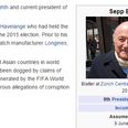 PIC: Sepp Blatter’s Wikipedia has been updated and it’ll shock you to learn that it wasn’t kind