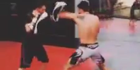 WATCH: Carlos Condit was drilling elbow techniques like a madman before shattering Alves’ nose