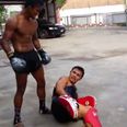 WATCH: Holding pads for Muay Thai legend Buakaw looks like the least fun thing in the world