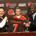 PICS: Tissues at the ready as Cleveland Browns sign ill 9-year-old boy to one day contract