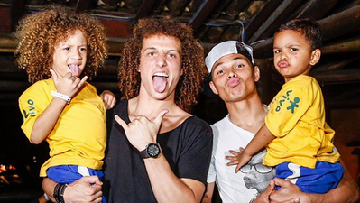 David Luiz and Thiago Silva took a great photo with their kid lookalikes
