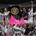 Stade Francais turned their dressing room into a slip ‘n slide after winning the Top 14