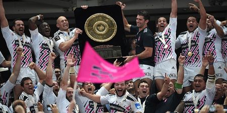 Stade Francais turned their dressing room into a slip ‘n slide after winning the Top 14