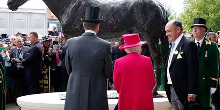 People are getting very, very carried away with the new Frankel statue at Ascot