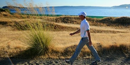 The shot of Rory McIlroy that shows just how ridiculous the Chambers Bay golf course really is