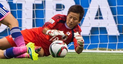 VINE: Japan goalkeeper forgets there’s not a forcefield on the goalline as she commits criminal howler