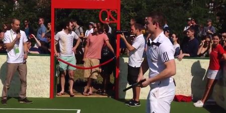 VIDEO: Brian O’Driscoll practiced his backhand against a Wimbledon *legend* at SW19 today