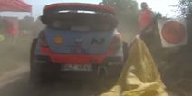Video: Rally driver impales car on wooden stake but still finishes sixth overall