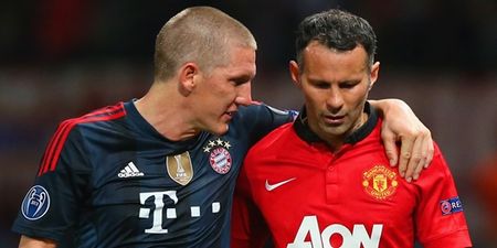 Just Bastian Schweinsteiger and Ryan Giggs talking football over a cup of tea