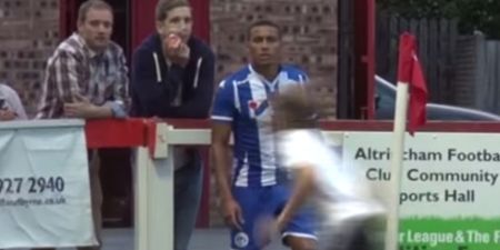 VIDEO: Footballer upstaged by young supporter taking his corner-kick