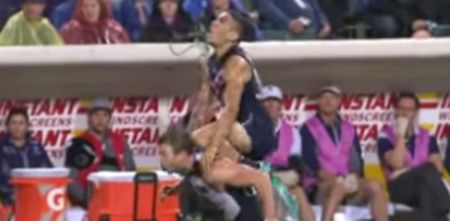 Video: Aussie Rules star takes to the air to claim one of the marks of the year