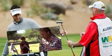 Golfer and caddie fall out, caddie walks off golf course, golfer has to find supporter to fill in