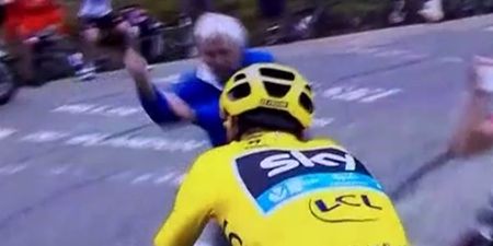 WATCH: One angry fan at the Tour de France tells Chris Froome what’s what with arm gesture