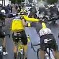 WATCH: Team Sky link shoulders mid-cycle, Richie Porte wobbles, Chris Froome is almost floored
