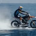 VIDEO: Nothing to see here, just a motorcyclist surfing a few waves… on his stunt bike
