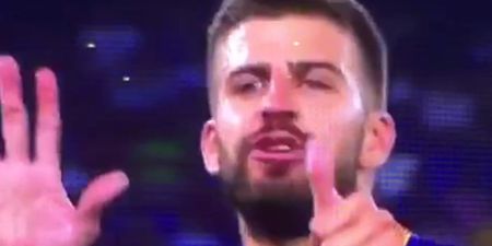 Gerard Pique got very sweary on RTE earlier after bosh to his nose