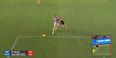 WATCH: Aussie Rules star milks open goal chance, gets clattered out of nowhere