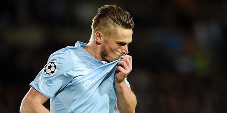 Malmo player seems to have celebrated beating Celtic in an extremely NSFW work way