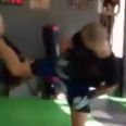 VIDEO: When you’re a 7ft tall fighter, spinning kicks to the body need to be perfectly placed