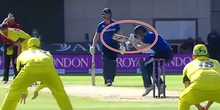 Eoin Morgan somehow avoids serious injury after 90mph delivery hits helmet
