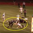 VIDEO: High School player taken to hospital after helmet is pulled off and bashed over his head
