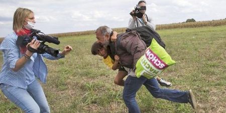 The Syrian father kicked to the ground by a camerawoman has been given a new job in Spanish football