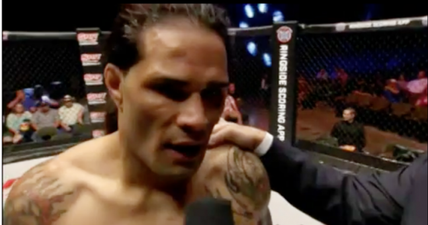 Watch: MMA Fighter thanks both his wife and his girlfriend after victory