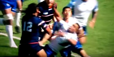 Samoan centre brutalised by USA behemoth, 28 seconds into World Cup debut