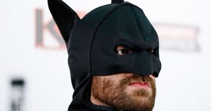 VIDEO: Tyson Fury turns up to Klitschko press conference dressed as Gotham’s vigilante hero
