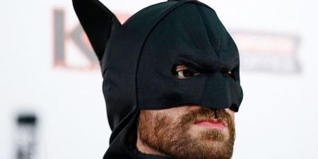 VIDEO: Tyson Fury turns up to Klitschko press conference dressed as Gotham’s vigilante hero