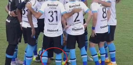 VIDEO: Gremio player’s covert peeing technique caught on camera