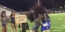 VIDEO: All hell breaks loose at High School American Football game… between the cheerleaders