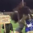 VIDEO: All hell breaks loose at High School American Football game… between the cheerleaders