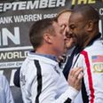 VIDEO: Steve Collins gets heated while squaring off with Roy Jones Jr. and stiff-arms promoter