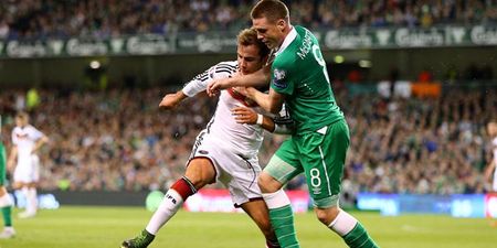 VIDEO: Mario Gotze is majorly crocked after James McCarthy’s reducer last night