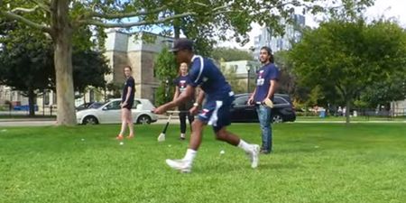 VIDEO: Lacrosse players in Canada try hurling for the first time and they’re in love