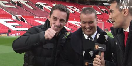VIDEO: Gary Neville gatecrashes MUTV with confident derby prediction