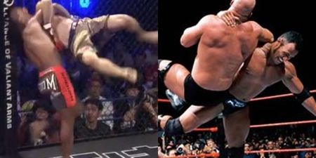 VIDEO: We don’t remember seeing an MMA knockout via rock bottom before