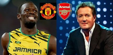 Usain Bolt and Piers Morgan have been going at it on Twitter about football