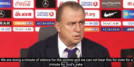 VIDEO: Turkey boss slams his own fans for disrespecting silence for Paris victims