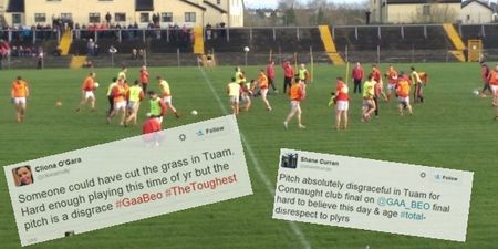 PIC: GAA fans horrified by state of pitch for Connacht Club final