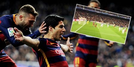 VIDEO: Barcelona fan chooses exact right time to slow-mo capture Luis Suarez volley