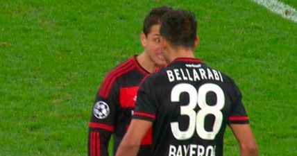 WATCH: Chicharito almost digged the head off of his teammate on Wednesday night