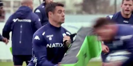 VIDEO: Dan Carter gets pancaked in final training session before French debut
